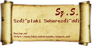 Széplaki Seherezádé névjegykártya